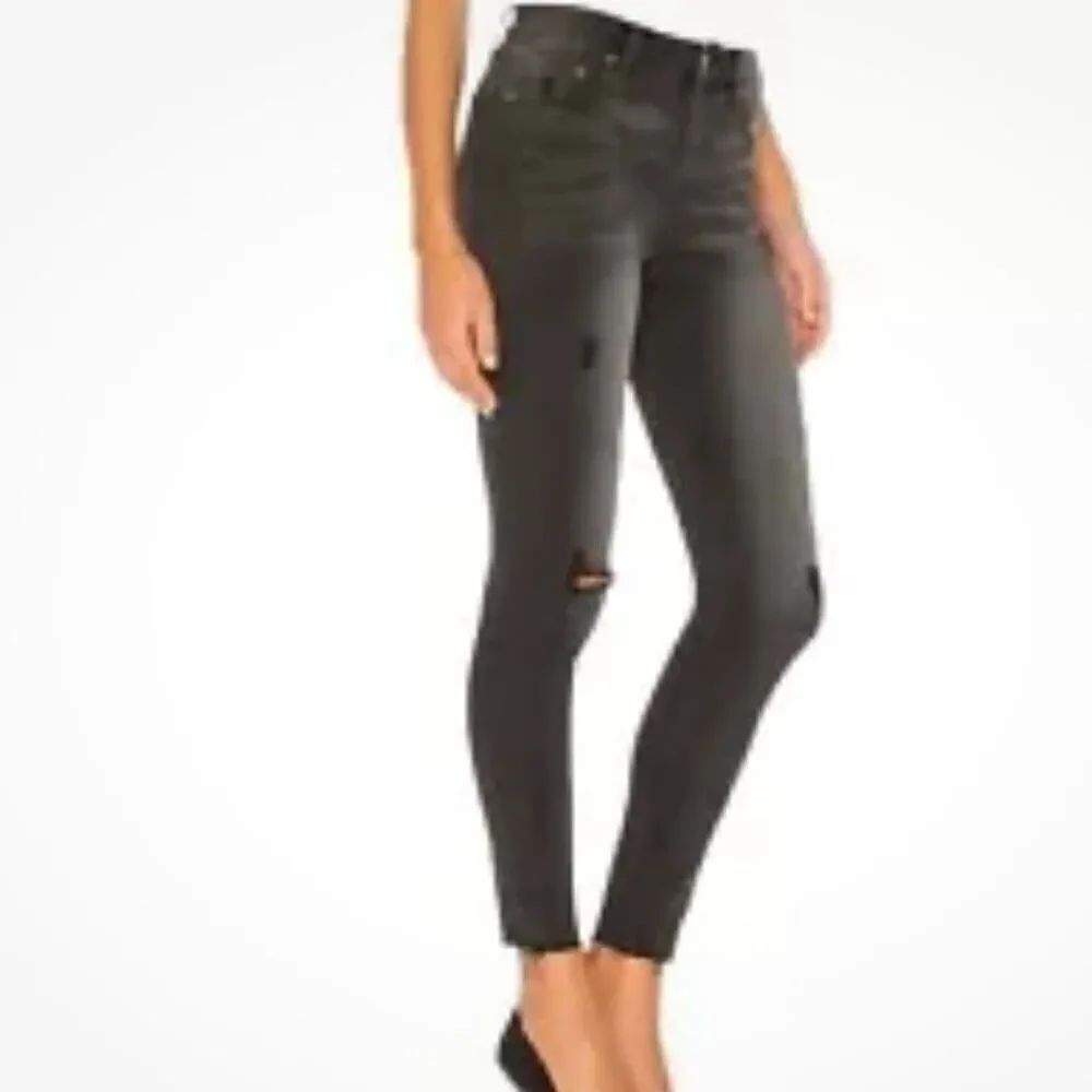Pistola Audrey mid rise distressed grey skinny jean 24 - Picture 2 of 13